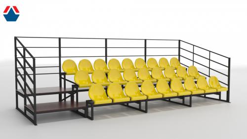 Трибуна сборно-разборная 3-х рядная на 27 мест (без навеса) - Екатеринбургспорт ру спорттовары в Екатеринбурге