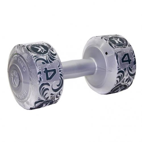 Гантель виниловая 4 кг ( серебристый металлик) IRON KING Айрон Кинг - Екатеринбургспорт ру спорттовары в Екатеринбурге