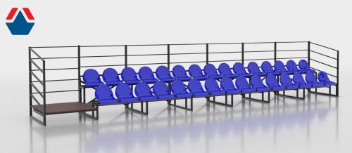 Трибуна сборно-разборная 2-х рядная на 30 мест (без навеса) black step - Екатеринбургспорт ру спорттовары в Екатеринбурге