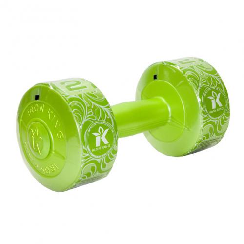 Гантель виниловая 2 кг ( зелёный перламутр) IRON KING Айрон Кинг - Екатеринбургспорт ру спорттовары в Екатеринбурге