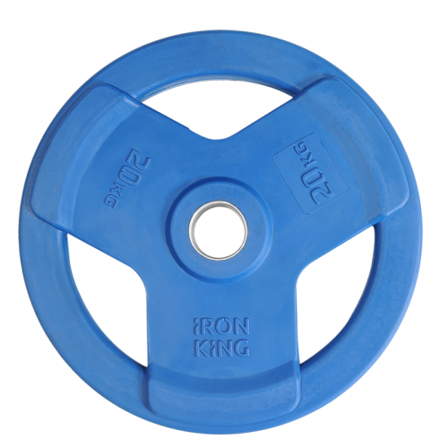 Диск обрезиненный с 3-мя хватами цветной 20 кг IRON KING Айрон Кинг - Екатеринбургспорт ру спорттовары в Екатеринбурге