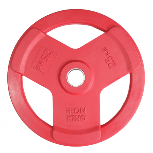 Диск обрезиненный с 3-мя хватами цветной 25 кг IRON KING Айрон Кинг - Екатеринбургспорт ру спорттовары в Екатеринбурге