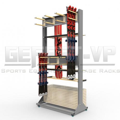Стеллаж комбинированный – 4 для хранения сноубордов и горных лыж профессиональный василжим - Екатеринбургспорт ру спорттовары в Екатеринбурге