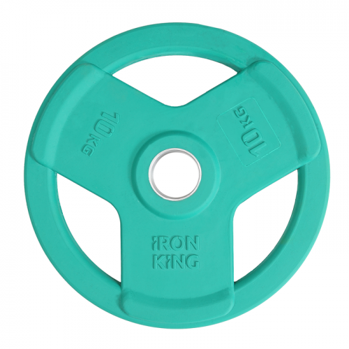 Диск обрезиненный с 3-мя хватами цветной 10 кг IRON KING Айрон Кинг - Екатеринбургспорт ру спорттовары в Екатеринбурге