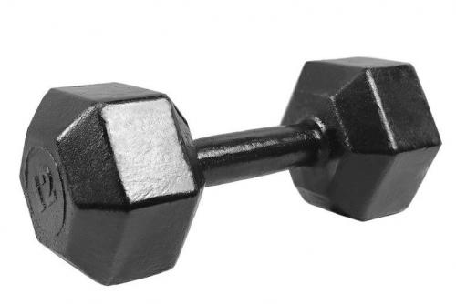Гантель гексагональная литая черная эмаль 12 кг ГГЧ/12 IRON KING Айрон Кинг - Екатеринбургспорт ру спорттовары в Екатеринбурге