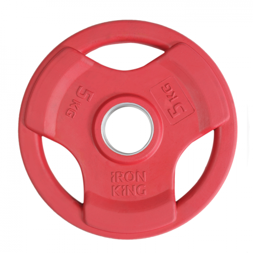 Диск обрезиненный с 3-мя хватами цветной 5 кг IRON KING Айрон Кинг - Екатеринбургспорт ру спорттовары в Екатеринбурге