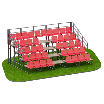 Трибуна на 42места Sabirgym SGMS112 сборно-разборная металлическая с пластиковыми сиденьями - Екатеринбургспорт ру спорттовары в Екатеринбурге