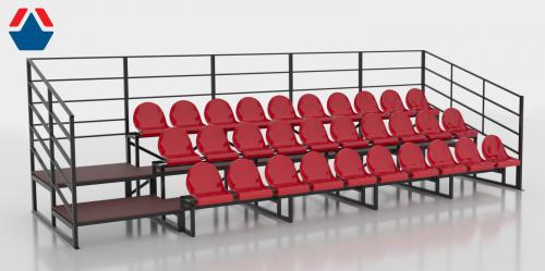 Трибуна сборно-разборная 3-х рядная на 30 мест (без навеса) vasilgym - Екатеринбургспорт ру спорттовары в Екатеринбурге