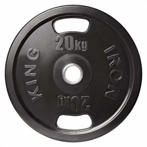 Диск обрезиненный с 2-мя хватами 20 кг чёрный IRON KING Айрон Кинг - Екатеринбургспорт ру спорттовары в Екатеринбурге