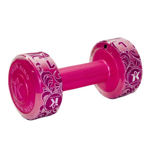 Гантель виниловая 1 кг (рубин перламутр) IRON KING Айрон Кинг - Екатеринбургспорт ру спорттовары в Екатеринбурге